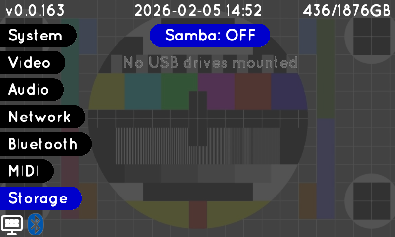 Settings storage tab