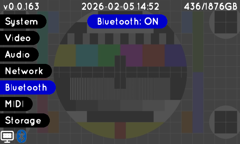 Settings Bluetooth tab