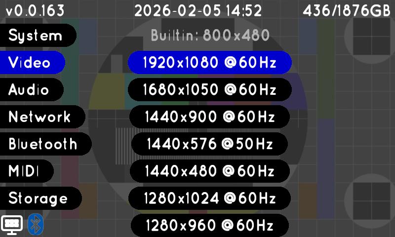 Settings display tab