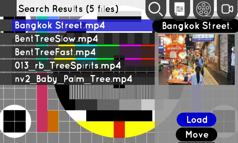 File browser search results